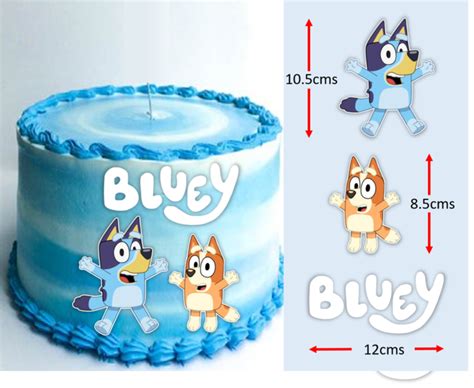 Bluey Bingo And Logo Edible Icing Cake Topper Set Pre Cut 726 Top
