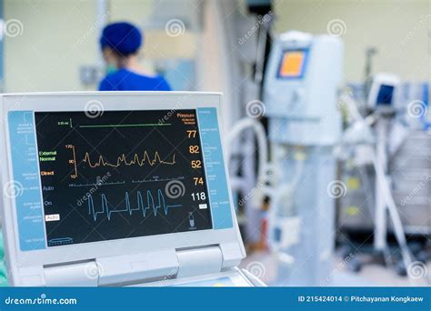 Ekg Monitor In Intra Aortic Balloon Pump Machine Stock Image Image My