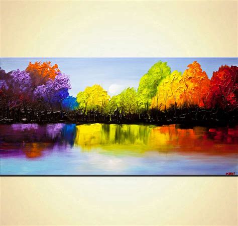 Painting For Sale Textured Colorful Landscape Painting 9198