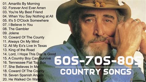 Top 100 Classic Country Songs 60s 70s 80s Greatest 60s 70s 80s