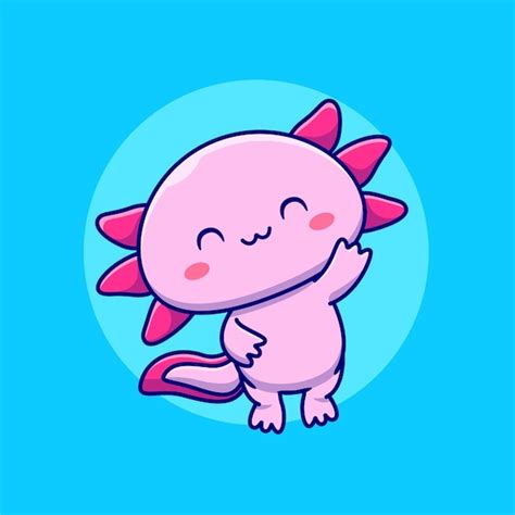 Free Vector Cute Axolotl Cartoon Illustration Animal Love Concept