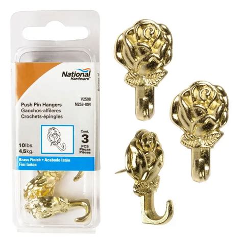 New National Hardware N259 804 Decorative Rose Push Pin Picture Hangers