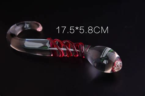 Finon Artware S Shape Design Crystal Glass Sex Stick Dildo Anal Butt Plug Warm Cool Use Adult