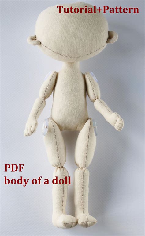 pdf tutorialpattern body doll 23cm 9in cloth doll pattern etsy soft dolls fabric doll