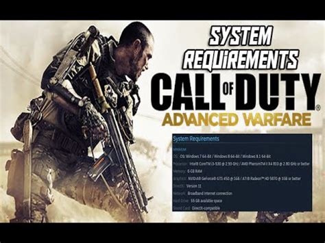 Automatically test your computer against call of duty advanced warfare system requirements. Call of Duty: Advanced Warfare "SYSTEM REQUIREMENTS ...