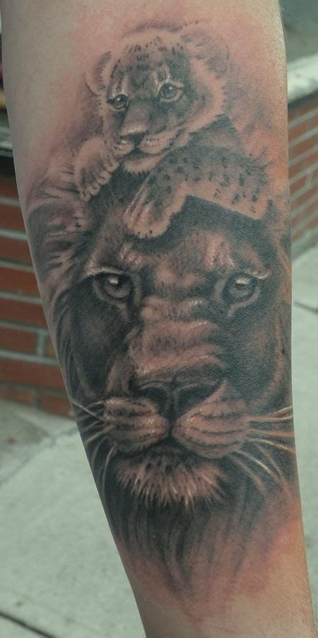 Lion And Cub Tatuajes De Animales Hermosos Tatuajes