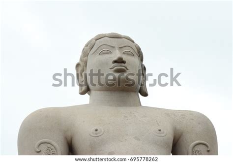 Close Gigantic Standing Naked Buddha Statue Stock Photo