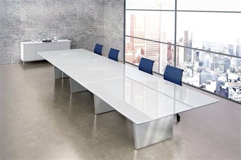 The camera also boasts an impressive 120 degree field of view, able to capture a wide arc perfect for a conference table. Large Glass Steel Conference Table - Ambience Doré