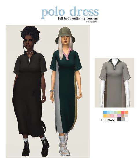 Polo Dress Outfit By Nucrests Nucrests On Patreon In 2020 Sims 4