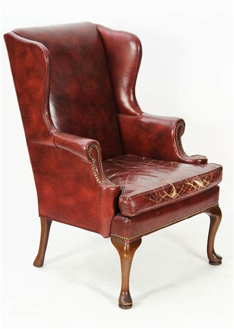Wing chairs offer traditional comfort in fabric and leather to complement your sofas in any room of your home. Hickory Burgundy Leather Wing Chair