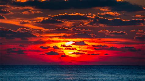 Download Sun Sky Sea Nature Sunset Hd Wallpaper