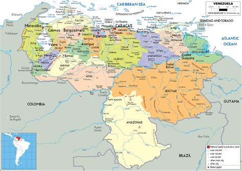 Detailed Political Map Of Venezuela Ezilon Maps