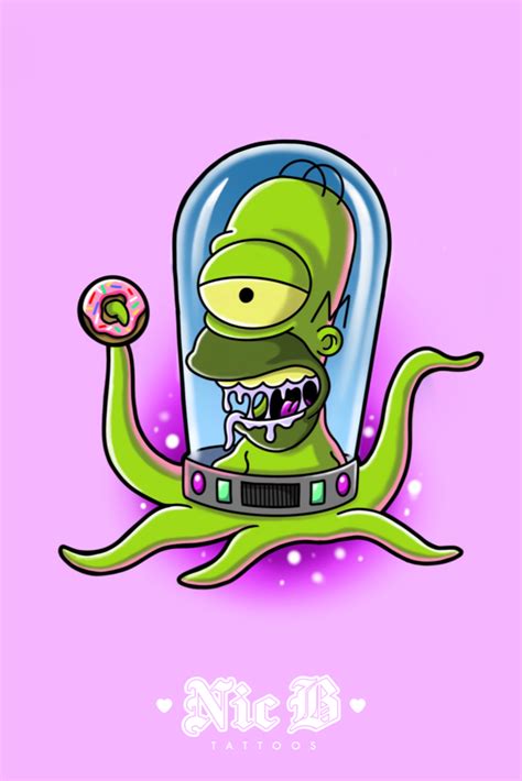 Alien Homer Simpsons Art Simpsons Tattoo Graffiti Characters