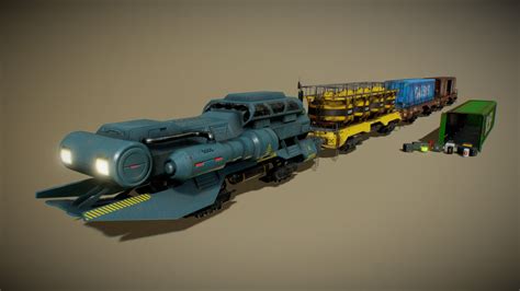 Sci Fi Hover Freight Train 3d Model By Protofactor Inc