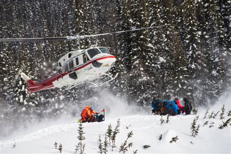 Helicopter Picking Up Skiers Editorial Photo Image Of Skiing Snow 93807291