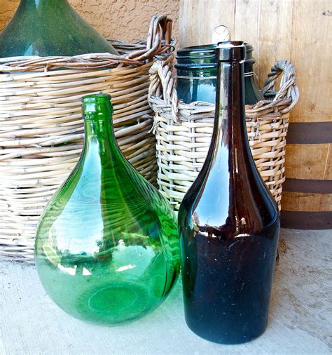 Large Vintage Italian Demijohn Brown Glass Wine Etsy Antique Glass Bottles Large Wine