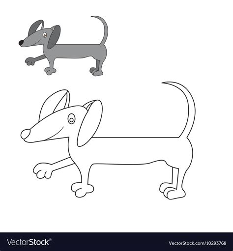 Dog Dachshund Coloring Royalty Free Vector Image