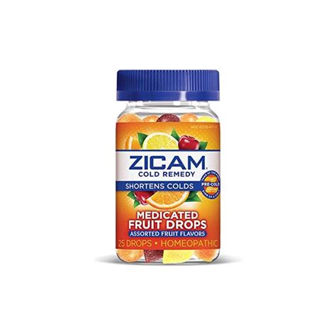 Zicam Cold Remedy Medicated Fruit Drops Homeopathic Medicine For Shortening Colds Assorted