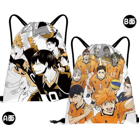 Anime Haikyu Hinata Shoyo Canvas Shopping Bag Drawstring Bag Cartoon