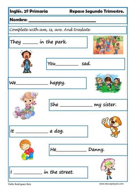 Fichas Inglés Segundo Primaria English Grammar For Kids Learning