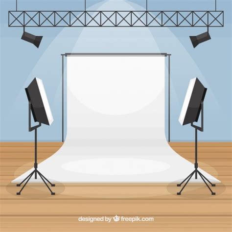 Free Vector Photography Studio With Lights