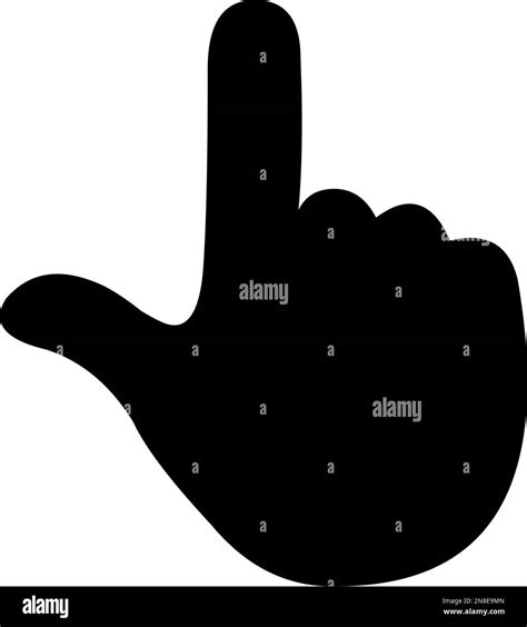 Vector Illustration Of Black Silhouette Icon Of A Hand Pointing Up