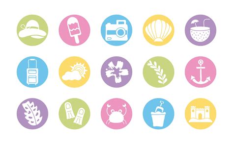Bundle Of Summer Vacations Set Icons 2514729 Vector Art At Vecteezy