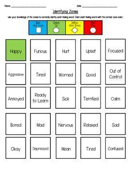 Photos of the 5 zones of regulation free printables. Image result for zones of regulation worksheets | Zones of ...