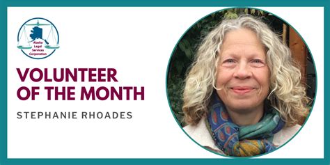 March 2022 Volunteer Of The Month Stephanie Rhoades Alaska Legal