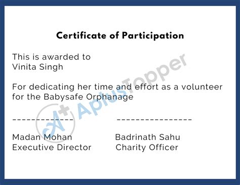 Participation Certificate Format Samples Examples And Importance Of