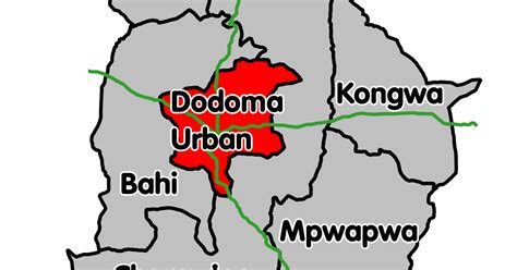 Dodoma City Council Ramani Ya Jiji La Dodoma Na Wilaya Zake