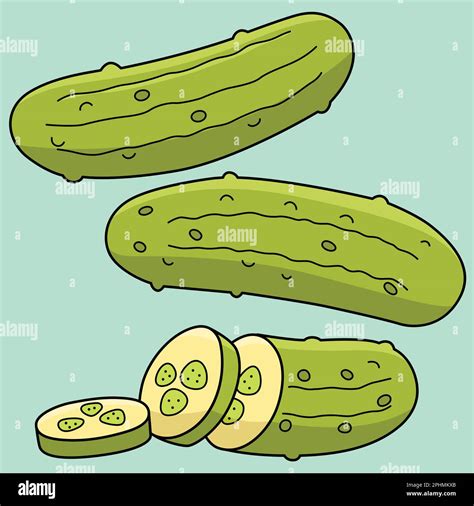 Pickle Vegetable Colored Cartoon Illustration Stock Vector Image And Art