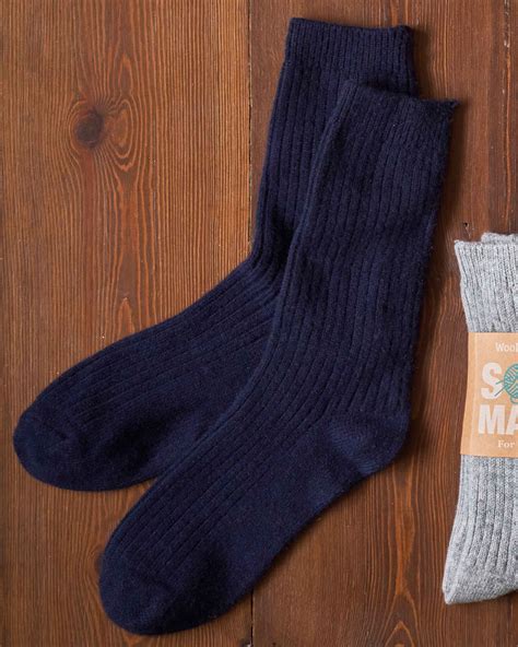 Navy Mens Cashmere Merino Bed Sock Woolovers Us