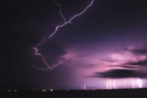 Fotos Gratis Trueno Tormenta Cielo Relámpago Nube Púrpura