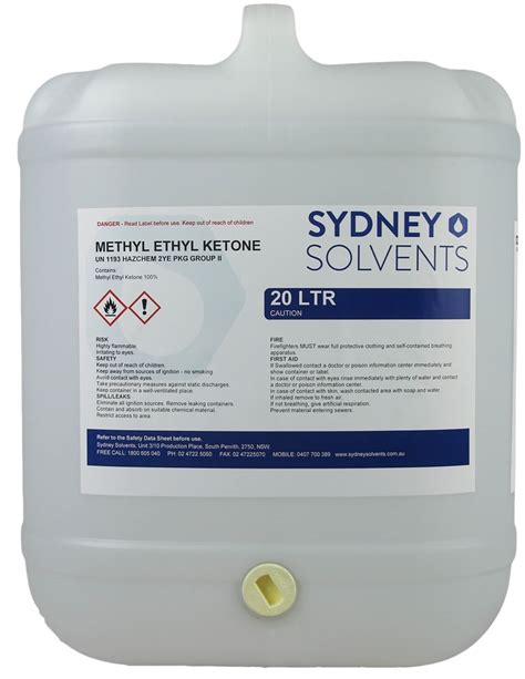 Methyl Ethyl Ketone Mek 20 Litre Sydney Solvents