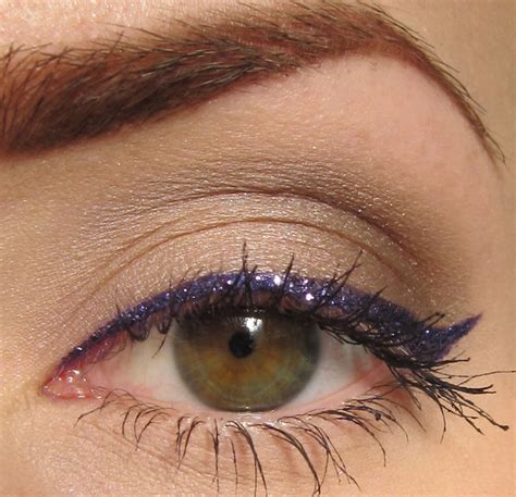 Glitter Is My Crack Neutral Eye Makeup Look With Purple Glitter Liner