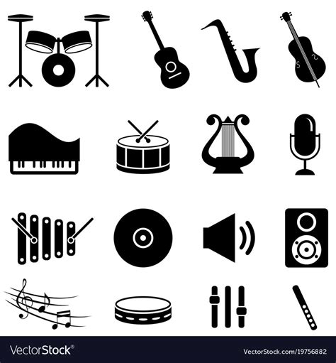 Musical Instruments Icon Set Royalty Free Vector Image