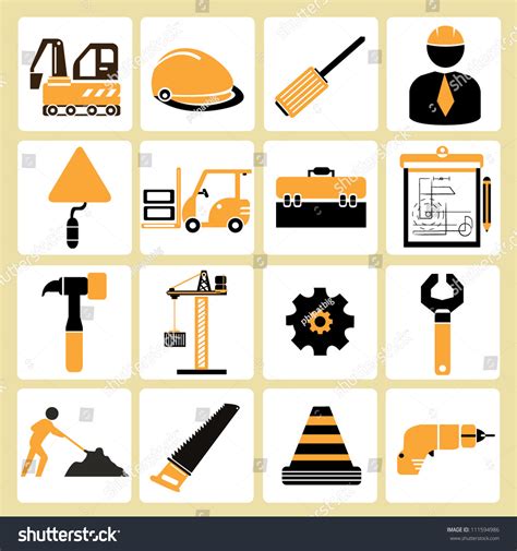 Construct Structure Civil Engineer Tools Icon Stock Vector 111594986