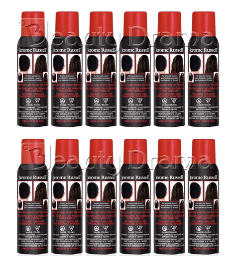 Jerome Russell Spray On Hair Color Thickener Jet Black 12 Pcs Deal