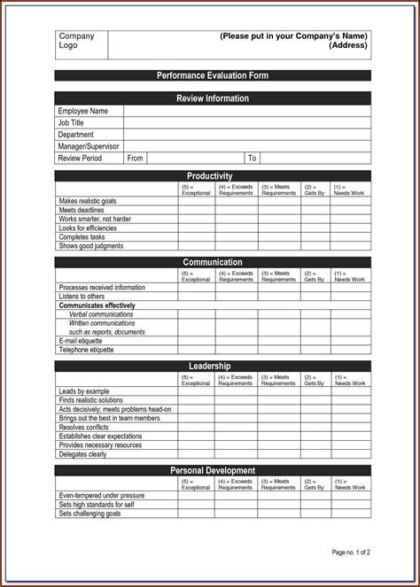 Employee Evaluation Sample Answers Template 2 Resume Examples