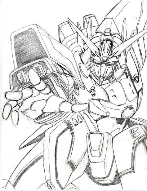 Shining Gundam Coloring Pages Sketch Coloring Page