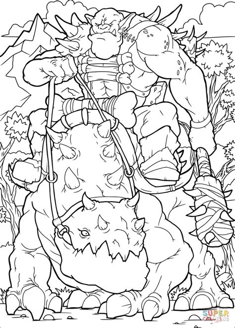 Orc Raider Coloring Page Free Printable Coloring Pages