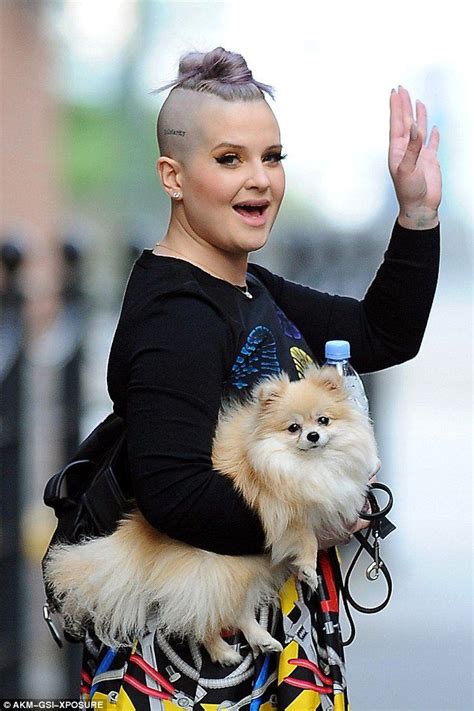kelly osbourne rocks a quirky and colourful look as she steps out in ny with pooch polly daily