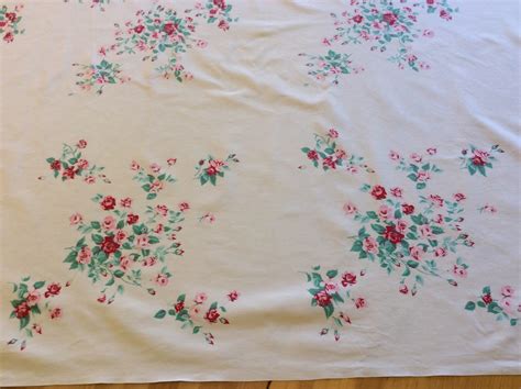 Vintage Wilendur Tablecloth Dainty Pink Princess Roses Floral Etsy