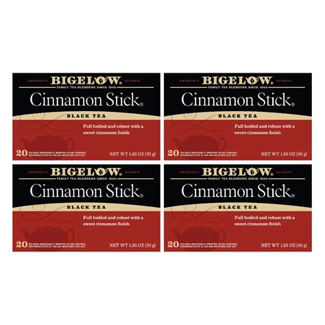 bigelow cinnamon stick black tea bags 80 count 4 packs of 20