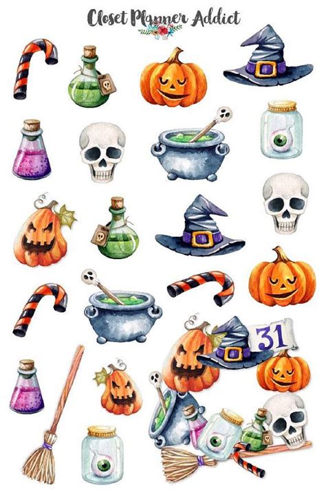 Halloween 2017 Planner Stickers Halloween Stickers Halloween