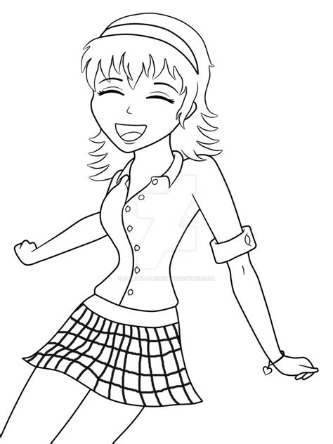 School Girl Lineart By Pandita Alondt On Deviantart