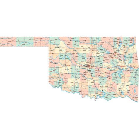 Road Map Of Oklahoma And Texas