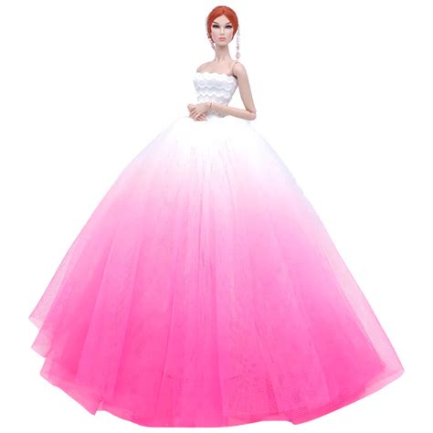 Nk Mix Doll Dress High Quality Handmade Long Tail Evening Gown Clothes Lace Wedding Dress For