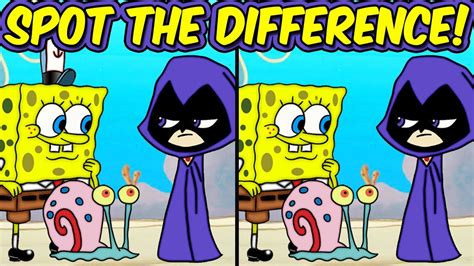Spot The Difference For Kids Spongebob Squarepants Vs Teen Titans Go